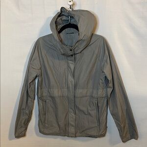 Toad & Co. Gray Zip Up Snap Close Hooded Windbreaker Jacket Small Fly by Night